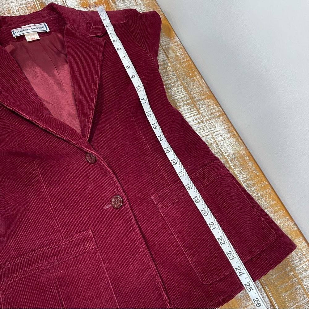Bobbie Brooks Blazer Suit Jacket Women's Corduroy Maroon Vintage Work Office - Picture 8 of 16